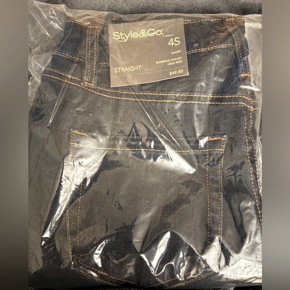 🆕 Style & Co Women's High Rise Straight-Leg Jeans Short Length 4S Fortress Wash - Picture 4 of 4